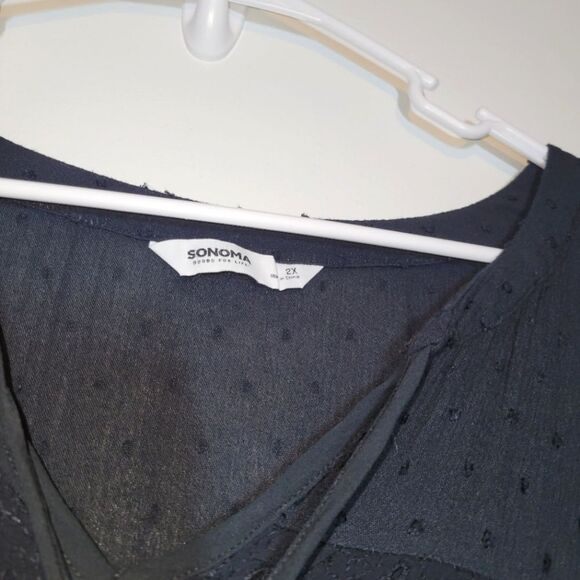 Sonoma Black Tiered Boho Maxi Dress 2X - Picture 5 of 15